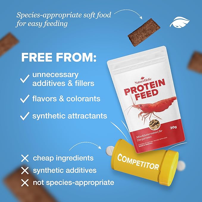 NatureHolic Proteinfeed, Shrimp Food, Protein Food, Made in Germany, Free from Fish Meal & Low-Quality Animal Meals, for Enhanced Shrimp Breeding & Growth