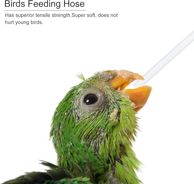 Balacoo 6Pcs Baby Bird Feeding Hose Kit: Soft Pet Parrot Milk Feeding Tubes for Newborn Birds, Small Animals, Parrot Milk Feeder- Easy to Clean, 3.54 Inch