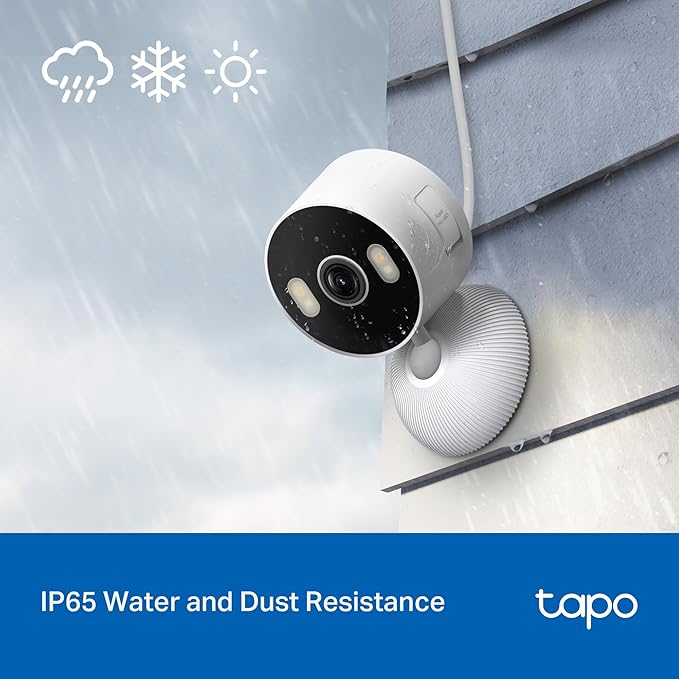Tapo 2K Indoor/Outdoor Wired Security Camera - Works as a Baby Monitor & Pet Camera, Person/Motion/Baby Cry Detection, 2-Way Audio, Siren, Subscription-Free Local Storage or Optional Cloud, C113