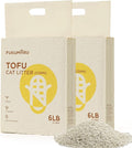 FUKUMARU Tofu Cat Litter - Septic Safe Corn Starch Blend, Flushable & Dust-Free, Quick Clumping, Superior Odor Control, Unscented, All-Natural, Low Tracking Pellets, Lightweight, 12 LBS (2 Packs)