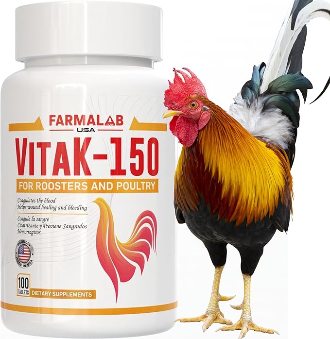 Farmalab VitaK-150 para GALLOS Pollos GALLINAS VitaK 150 Rooster Gamefowl Poultry GalloK Vk-150 ewormx Gallovita B12 B15 Supertron Gallo-K