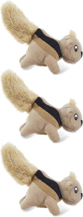 Outward Hound Squeakin’ Squirrels – 3‑Pack Plush Squeaky Dog Toys for Puppies, Small Dogs & Hide-A-Squirrel Replacements