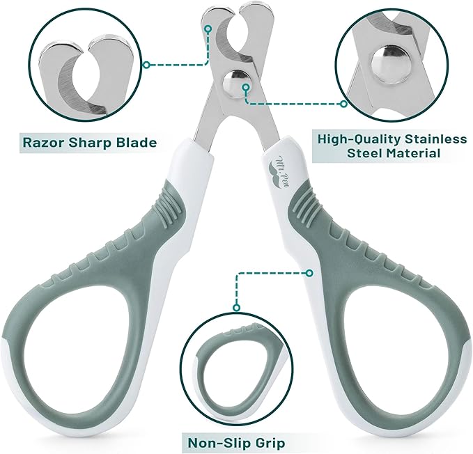 Mr. Pen Cat Nail Trimmer - Cat Nail Clippers - Olive - Stainless Steel Blades - Safe & Easy Nail Trimming for Cats of
