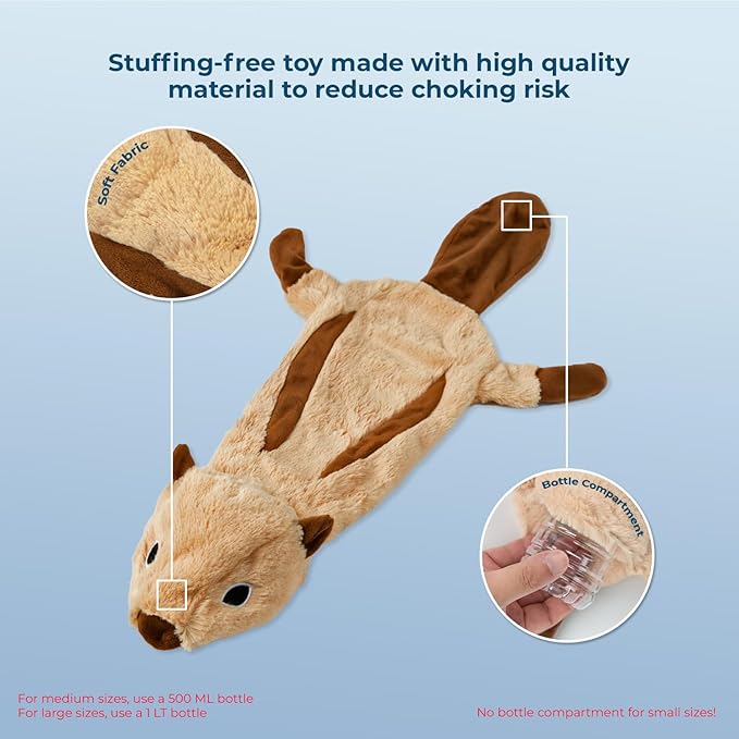 Best Pet Supplies Squeaky Dog Toys with Soft Durable Fabric for Small, Medium and Large Pets Interactive Toy for Indoor Play, Supports Active Biting and Play - Squirrel, Medium