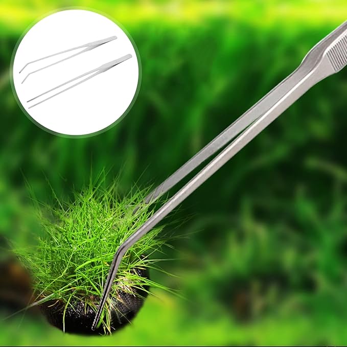 FRCOLOR 2pcs Professional Aquatic Plant Tongs Long Tweezers for Aquarium Plant Trimming Tools