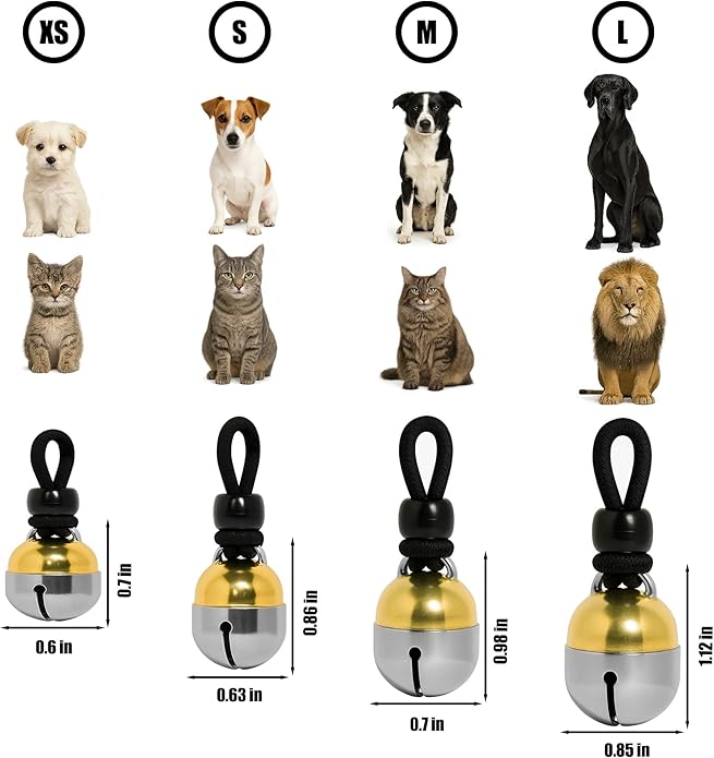 Noble Bells, Pair - Handmade in USA, Extra Loud Collar Bells for Cats and Dogs, Premium Brass and Nickel Silver