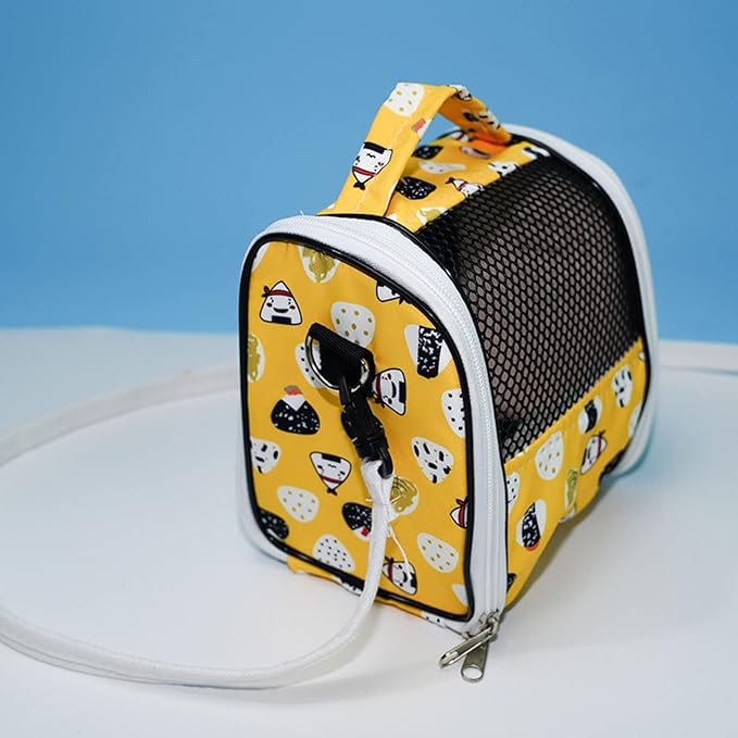 Bird Carrier Small Animals Travel Bag Portable Parrot Cage with Plush Lining Transparent Window Breathable Case