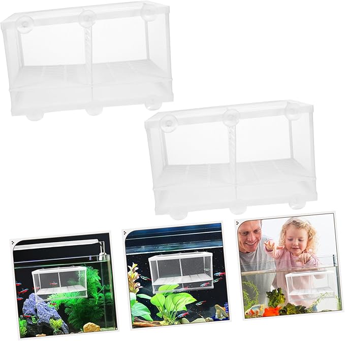 Kisangel 2pcs Aquarium Fish Breeding Tank Isolation Mesh Partition Aquarium Accessory Material Random Style