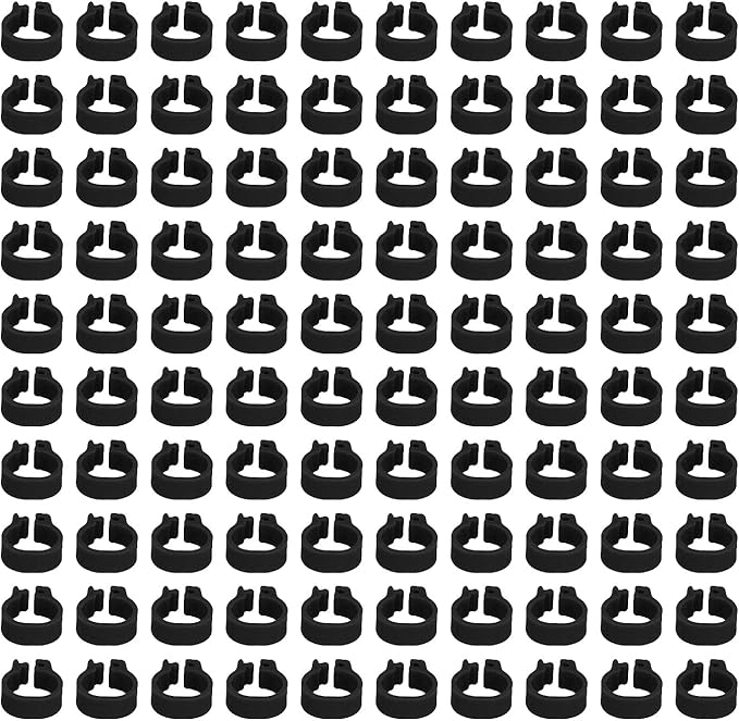 Fydun 100PCS S Leg Rings, 8mm Pigeons Identification Poultry Plastic Bird Foot Clip Pool Vacuum Hoses Bands No Words SuppliesOrange Health Supplies Band for Identify Orange (Black)