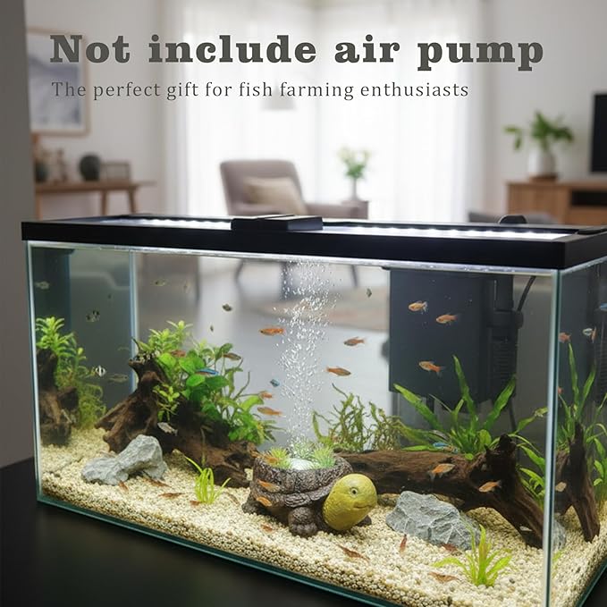 LIYAOLI Aquarium Air Stone Bubbler - Resin Turtle Tank Decor, Fish Tank Bubbler Decorations with Oxygenation Function, Perfect Turtle Tank Accessories for Aquarium Landscape, with Air Tubing