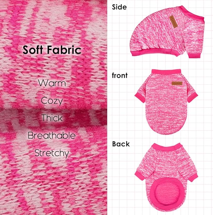 1 Pc Dog Sweaters for Small Dogs Girl Boy Winter Fleece Clothes Warm Soft Dog Sweatshirt Outfit for Dogs Cats Pet Apparel
