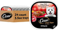 Cesar Loaf & Topper in Sauce Wet Dog Food, Angus Beef Flavor with Bacon & Cheese, Wet Food for Dogs, 3.5 oz Easy Peel Trays, 24 Count