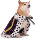 Lovelyshop pet Serial Lux Fur Purple Cat Dog Cloak for Halloween Costumes, King Queen Prince and Princess Cosplay- M/Regular