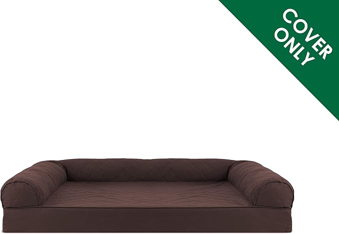 Furhaven Replacement Dog Bed Cover Quilted Sofa-Style, Machine Washable - Coffee, Jumbo Plus (XX-Large)