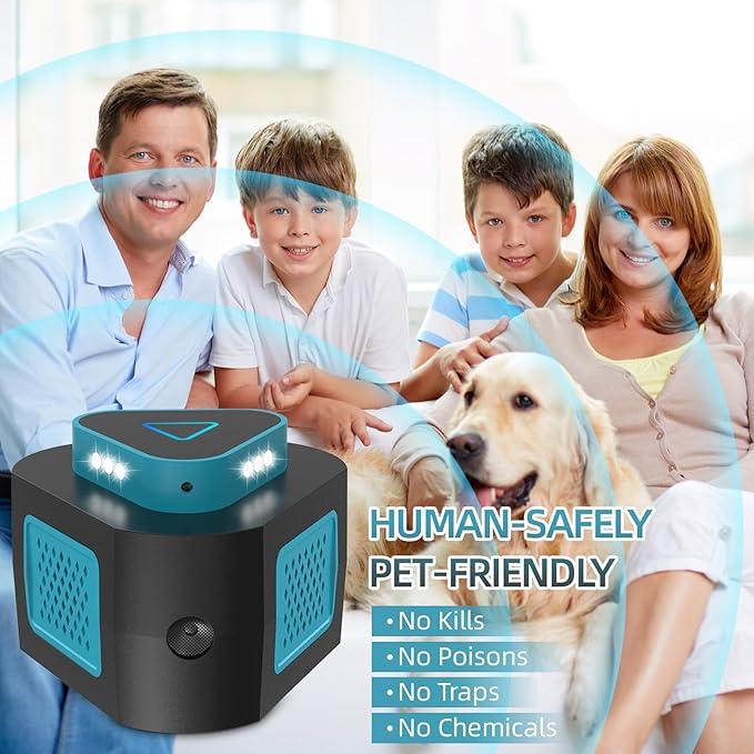 2026 Upgraded Mouse Repellent Ultrasonic Plug in 4-Modes Pest Rodent Control for Mice Rat Squirrel Bat Roach Spider Pest Repeller for Attic House Warehouse Basement Garage Office 2 Pack