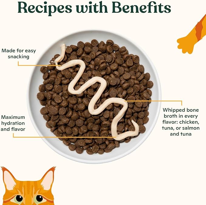 Made by Nacho Lickable Cat Treats Mousse Tubes 12 Count with Bone Broth Variety Pack (.5 oz) No Grains, Corn, Wheat or Soy
