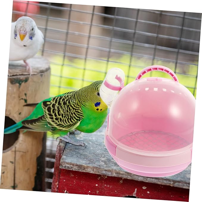 POPETPOP 2PCS Portable Parrot Travel Cage Lightweight Handheld Bird Carrier for Small Birds Insulated PET Case Removable Base