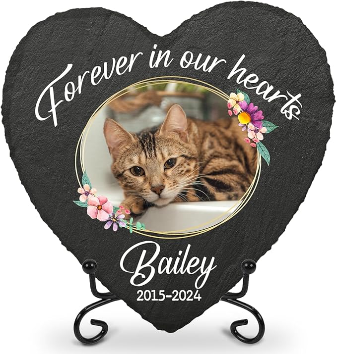 Pawfect House Custom Cat Memorial Stones, Bereavement Gift, Condolences Gift for Loss, Pet Memorial Gifts for Cats, Black Cat Memorial Pet Loss Gifts, in Loving Memory Pets, Garden Stones Decorative