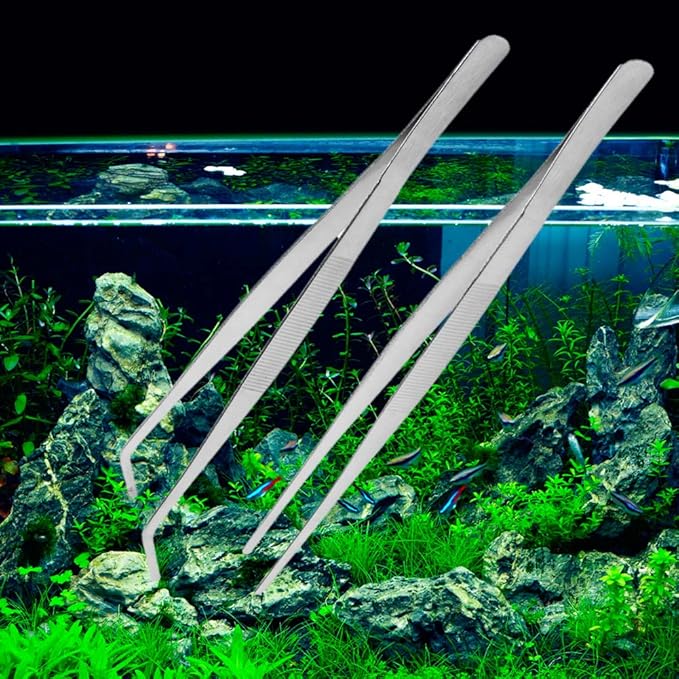 Aquascaping Tools Long Stainless Steel Aquarium Plant for Tank Tweezer Plier Aquarium Tweezers for Fish for Tank Landsca Aquarium Tongs 27 Inch