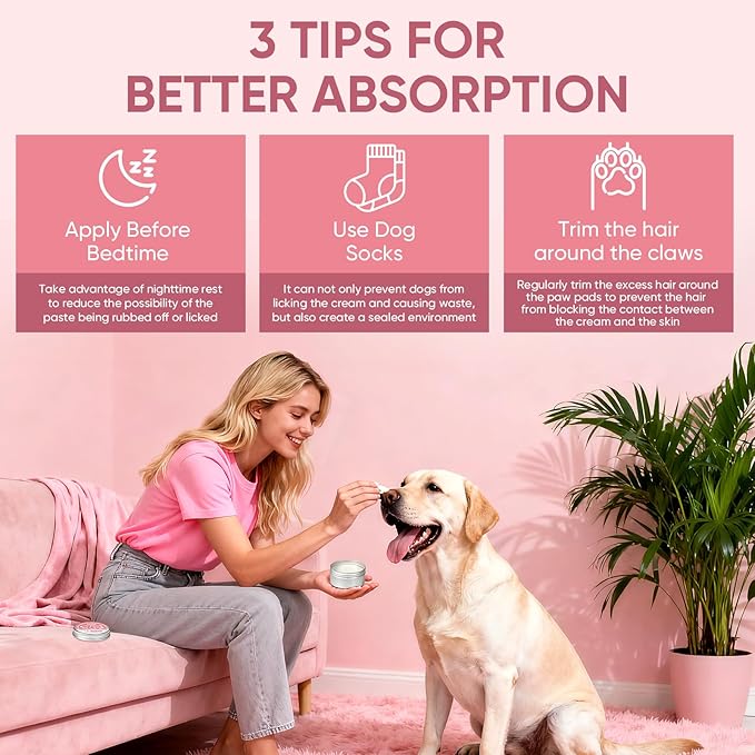 All-Natural Lick-Safe Dog Paw Balm With Coconut Oil |Fast Repair & Nourishment for Irritated Paw Pads & Nose | Cat Wax & Cream, Suitable for Dry, Cracked, and Irritated Noses | Hoof Care | 2.1 oz