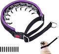 Martingale No Pull Dog Collar - Heavy Duty Nylon with Buckle, Adjustable Anti Pull Reflective Slip for Large Medium Small Dog Training Walking M Purple