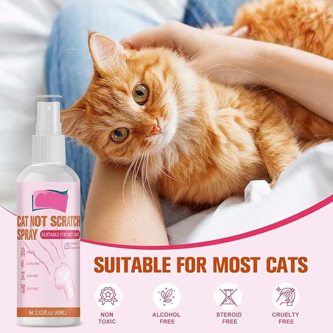 Cat Repellent Spray, Natural Plant-Based Formula, Deters Scratching & Urine Marking, Safe for Furniture, Carpets & Cats, Easy Spray Application