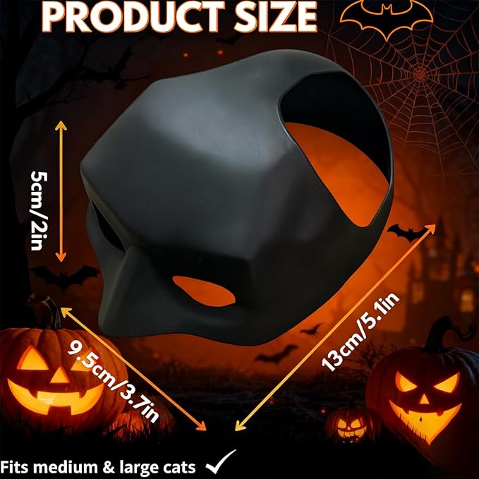 Cat Bat Mask Funny Cat Mask Halloween Costume for Cats, Cosplay Pet Party Accessories Lightweight and Easy to Wear