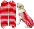 Dog’s Recovery Suit Post Surgery Shirt for Female Male Dog, E-Collar Alternative Wound Protective Clothes (red white-4xl)