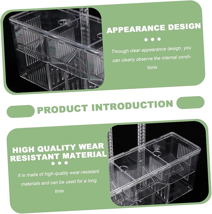 Yardwe Hanging Type Fish Breeding Box Aquarium Isolation Container for Fry Shrimp Incubator with Easy Installation Environment for Increased Fertility Sturdy
