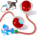 Rocfish Interactive Cat Toy for Indoor Cat, Smart Automatic Cat Chase Ball Toy (New Red)