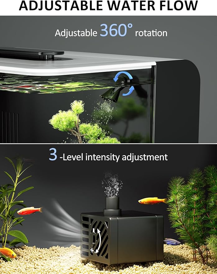 Betta Fish Tank Kit 2.5 Gallon Aquarium with Hidden Filtration, Light, Lid, Small Acrylic Tank for Beta, Shrimp, Guppy