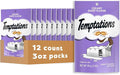 Temptations Cat Treats, Classic Crunchy and Soft Cat Treats, Creamy Dairy Flavor, 3 oz. Pouch (Pack of 12)