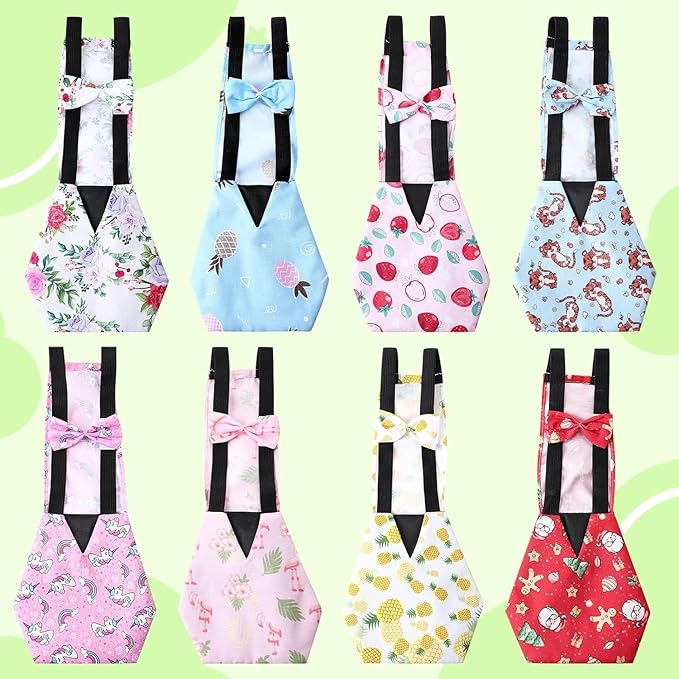 8 Pcs Chicken Diapers Bird Diaper Reusable Duck Diapers Waterproof and Adjustable Chicken Accessories Poultry(L)