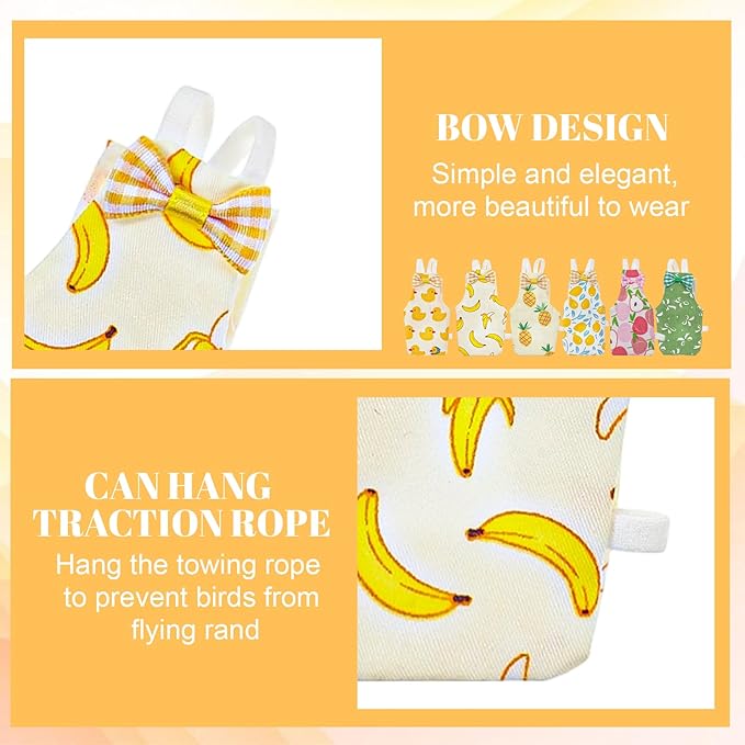 6Pcs Bird Diaper, Reusable Parrot Diapers with Waterproof Inner - Washable Pet Bird Diapers for Cockatiel Budgie Lovebird Parakeet Canary Monk (Medium)