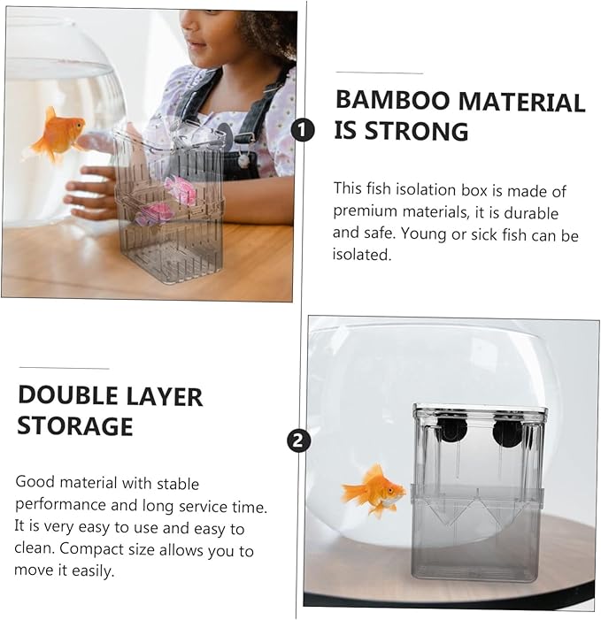 2pcs Aquarium Breeding Box Cups Fish Tank Hatching Incubator Easy Installation Fry Box for Guppies and Betta Safe Material for Optimal Water Quality