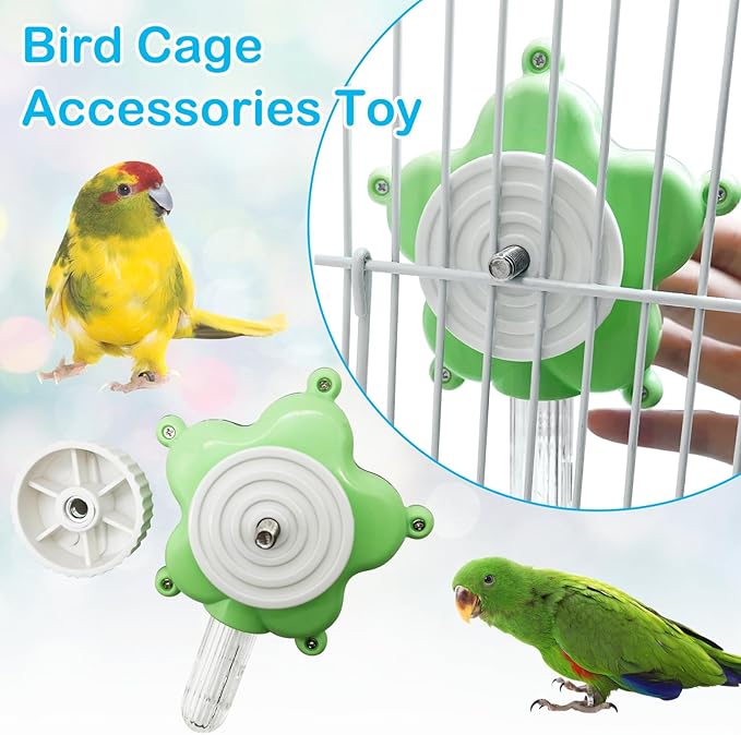 BNOSDM Bird Foraging Toys Cockatiel Foraging Wheel Parrot Cage Spinning Toys Parakeet Enrichment Puzzle Feeder Toy for Budgies Lovebirds Canaries (Purple)