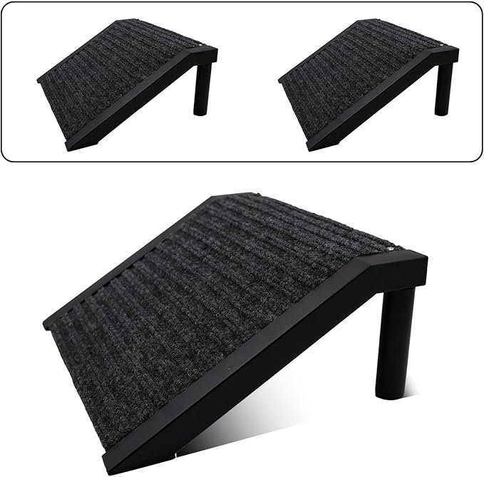 Dog Ramp for Stairs – Non-Slip Pet Steps with Locked-in Carpet & Iron Frame, Helps Senior Dogs & Small Breeds Climb Safely (2-Pack)