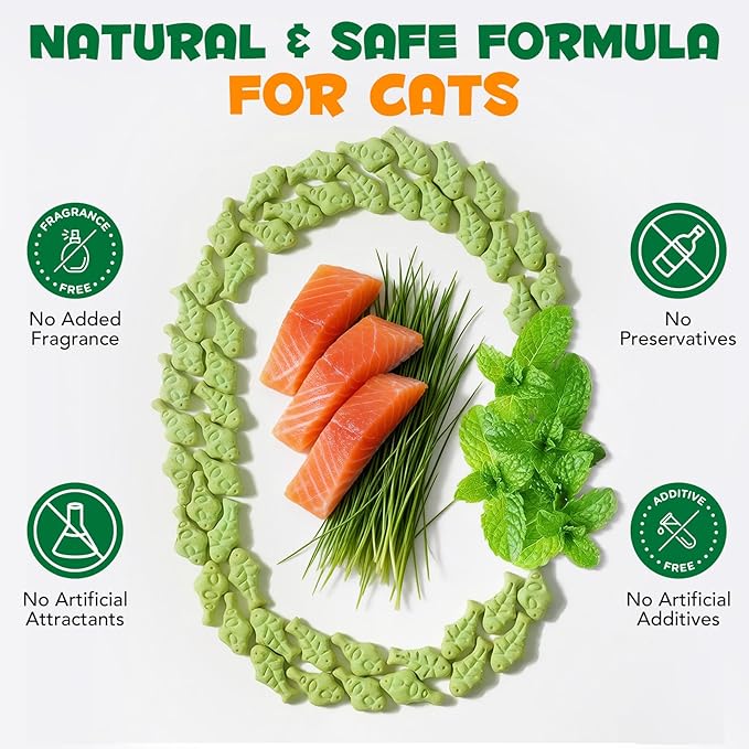 Cat Grass Treats 180g (6.35oz), Catnip Treats for Cats - Hairball Aid & Dental Care Snacks, Natural Fiber for Digestion, Crunchy Teeth Cleaning, No Artificial Additives, All Life Stages