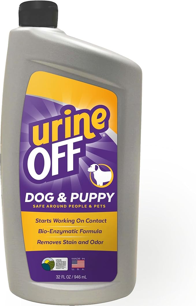 urineOFF Puppy & Dog Pet Stain Remover | Freshly Scented Carpet Cleaner | Bio Enzymatic Stain & Urine Odor Eliminator | Pet Safe Cleaner | 32 oz.