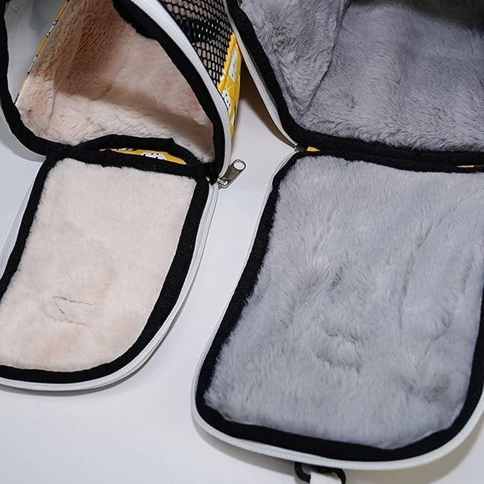 Bird Carrier Small Animals Travel Bag Portable Parrot Cage with Plush Lining Transparent Window Breathable Case