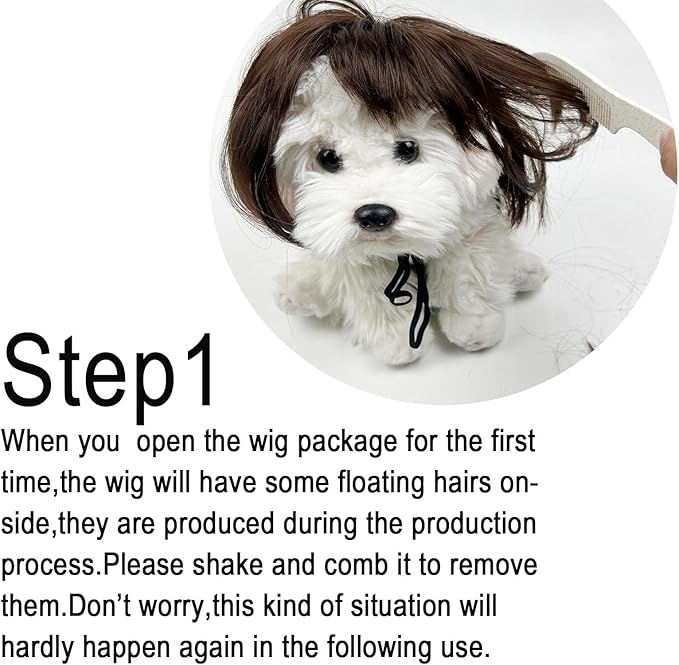Popular Human-Style Hair Wigs Funny Pet Wig – DIY Haircut & Adjustable Fit – Cat & Dog Costume for Halloween, Party, Photo Shoots – Fits 5kg-50kg Pets