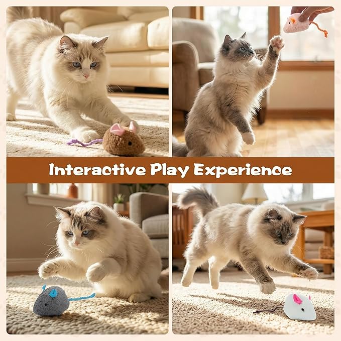 WRW 12PCS 2.36 Inch Cat Mice Toys, Prefilled Catnip Plush Catnip Toys, Realistic Design Interactive Cat Mouse Toys for Indoor Cats Play Fetch（7 Colors） (12)