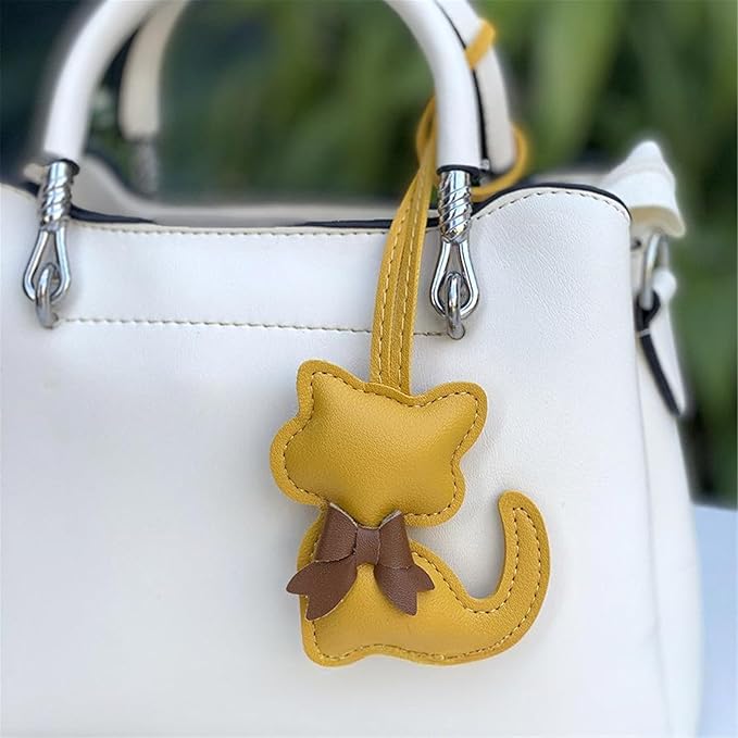 Soft Leather Bow Charm Handmade Fashionable Cat-Themed for Phone Camera Strap & Collar Decoration Stylish Bowknot Bag Charm