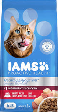 IAMS Healthy Enjoyment Dry Cat Food Chicken & Beef Recipe, Cat Food Dry Recipe, 6 lb. Bag