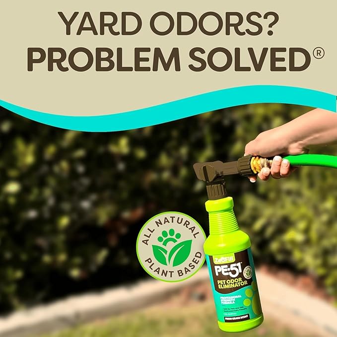 Zeofill® Artificial Turf Cleaner & Pet Odor Eliminator Premium Bundle – 8LBS OdorZorb, 1 Gal PE-51, 32oz PE-51 w/Nozzle – for Turf, Grass, Litter Box – Organic & Natural