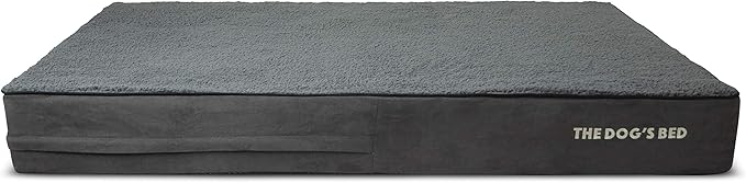 The Dog’s Bed Orthopedic Memory Foam Dog Bed Mattress, Plush Fabric, Grey Plush, XXL, 6-Inch