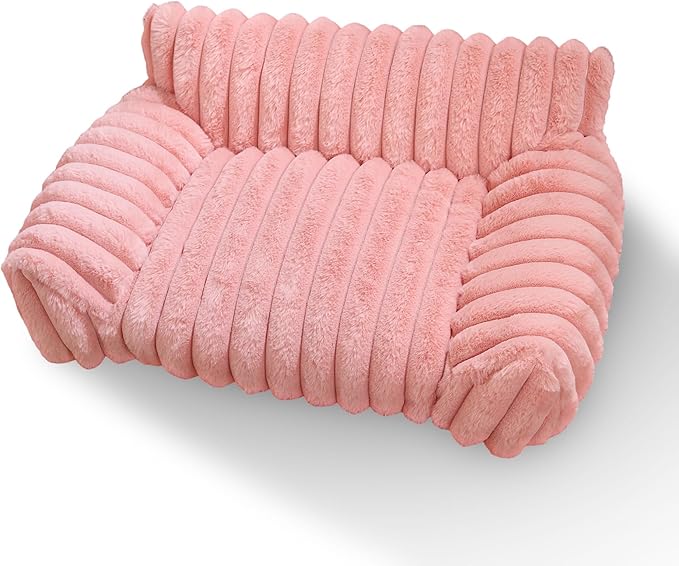 Indoor Pet Sofa Bed | Cat Sofa Bed, Soft Square Pet Bed, Indoor Non-Slip Cat Bed, Comfortable Plush, Suitable for Small to Medium Cats and Dogs (Gray, M(23.62 * 17.71 * 9.84in))