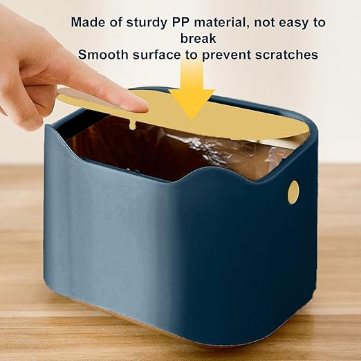 ZASCHMOY LUCKDANO Small Cat Litter Bin Press Seal Lid Airtight Odor Control Pet Waste Container 7.09x4.92x5.12in Compact Size for Home with Thickened PP Material