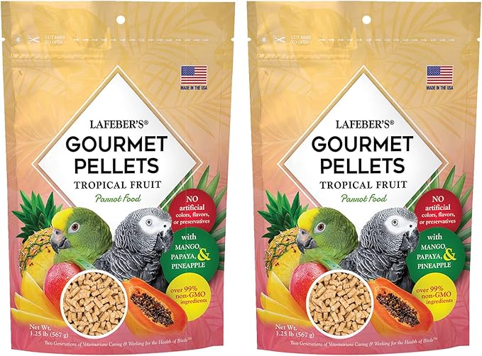 LAFEBER'S Parrot Pellets (Tropical Fruit, 1.25 Ib Pack of 2)