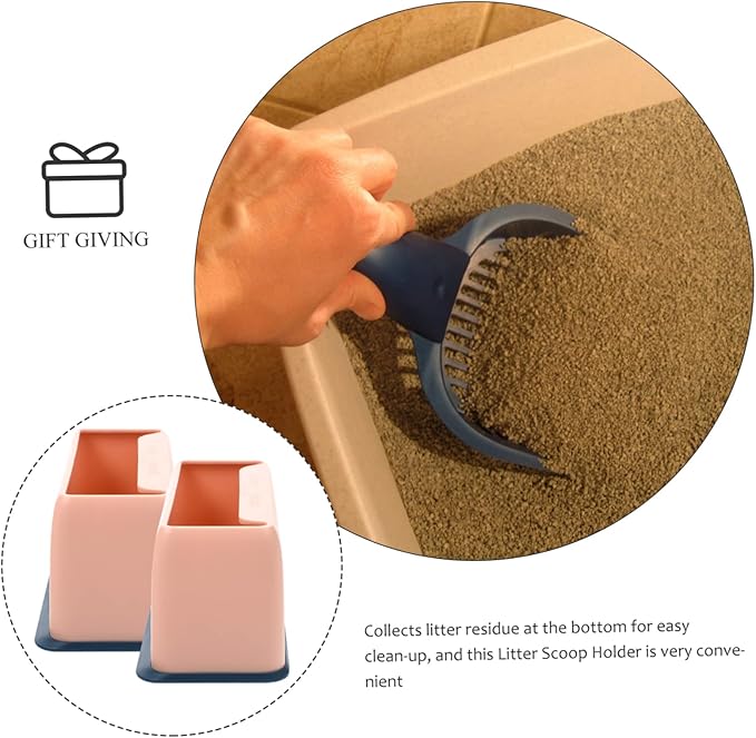 Mikikit 2pcs Pet Litter Scoop Holders Washable Storage Stands for Litter Shovels Convenient and Compact Design for Easy -up